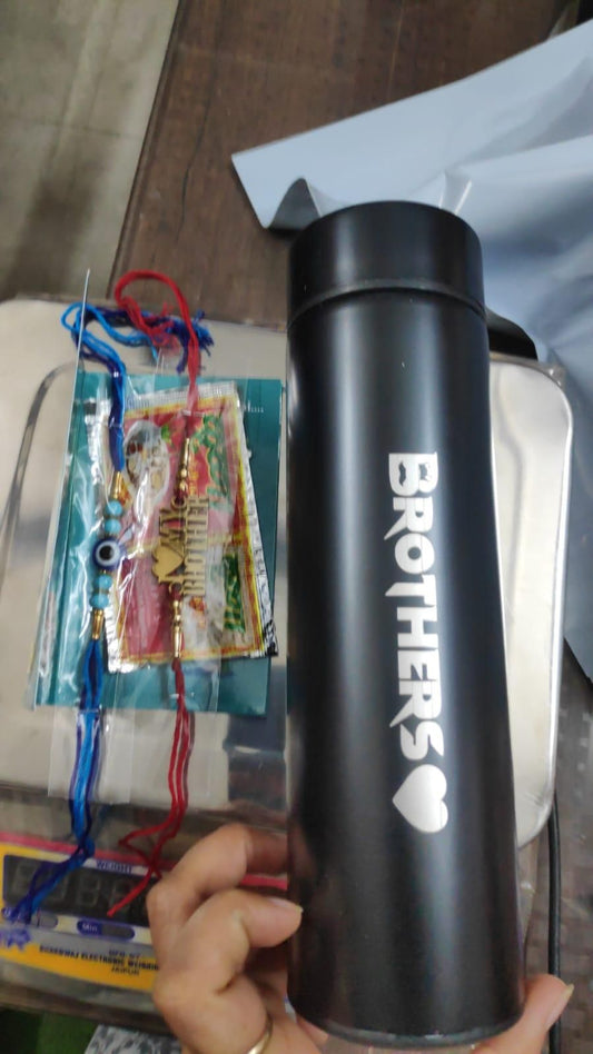 Rakhi Gift Set for Brother – Temp Bottle + 2 Rakhis (Limited Edition)